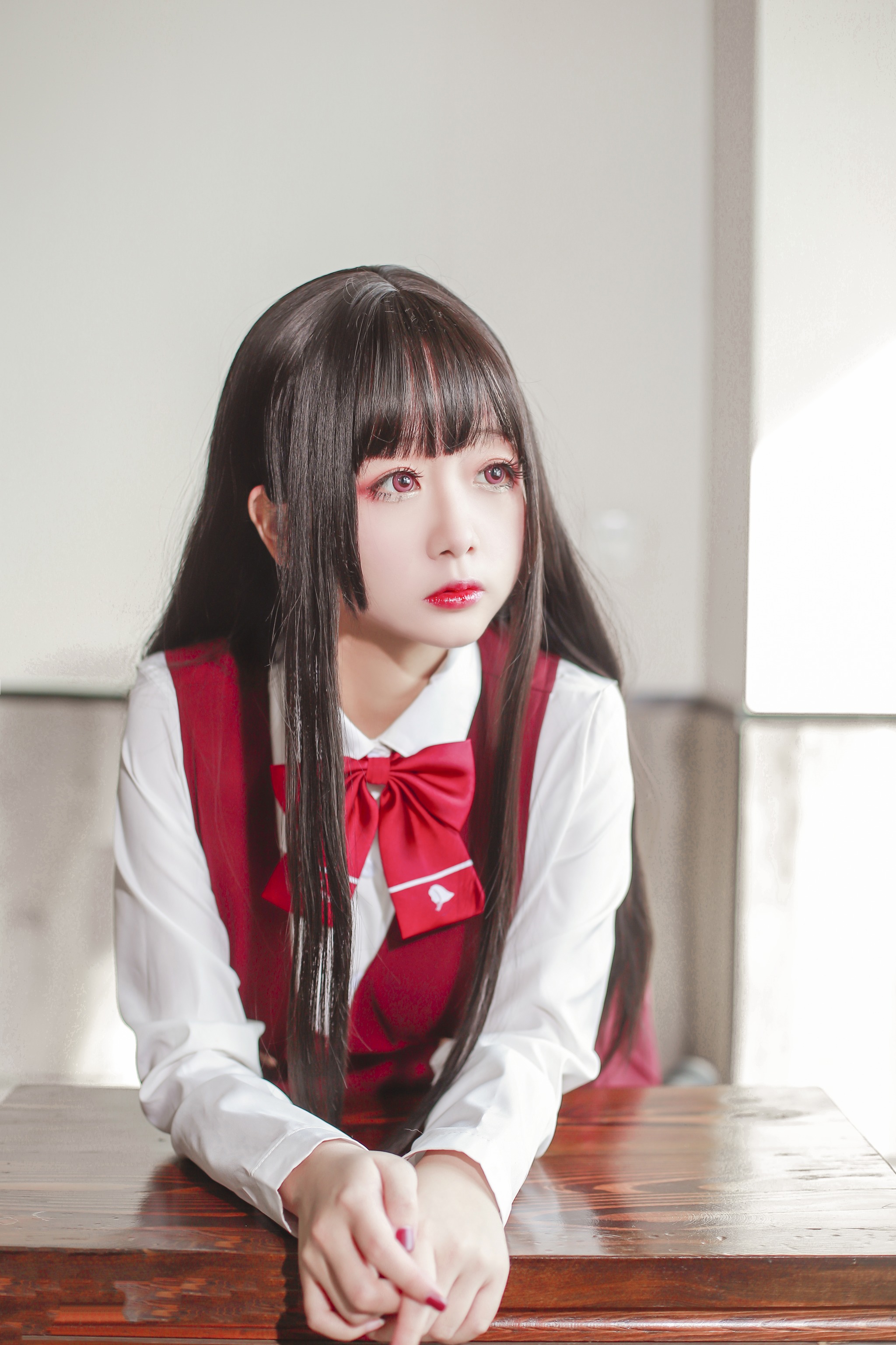 图片[1]-日奈娇 – NO.037 JK少女红裙 [28P]-XikXak